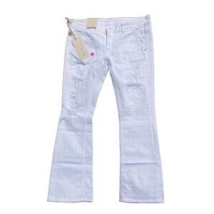 Dondup High Rise‎ Slim Boot Cut White Wash Women's Jeans 31 NWT